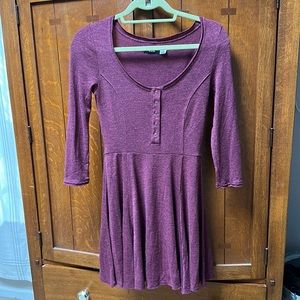 Maroon BDG ¾ sleeve jersey knit dress from Urban Outfitters, size small